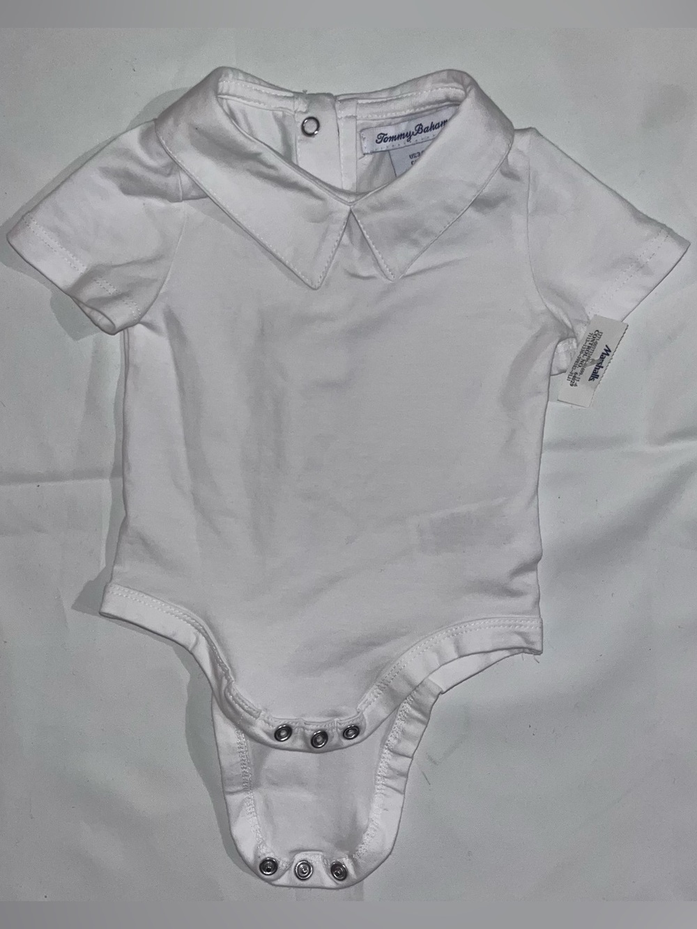 Tommy Bahama Baby Onesie 3-6M White Collared Pre-Owned